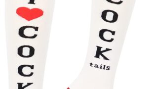 Funny Socks I Love Cocktails Knee Tube Party Stockings Gag Gifts for Christmas White Elephant Gift Exchange