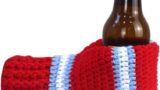 FunisFun Beer Mitten Gloves, Knit Stitched Drink Mitt Holder for White Elephant Gag Gift Tailgating Idea