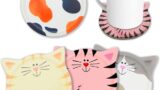 Funny Cat Themed Absorbent Ceramic Drink Coasters, Perfect for Cat Decor and Gift for Cat Lovers, Birthday, Christmas, Housewarming