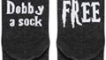 Dobby Socks, SweetGo Dobby Is Free Knitted Words Unisex Combed Cotton Novelty Funny Socks 1 Pack (Black-1 Pair, One Size)