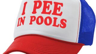 I Pee in Pools – Funny Dare Gag Gift Joke – Vintage Retro Style Trucker Cap Hat