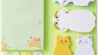 Hommie Cat Sticky Notes Set, Cute Sticky Note Animal Divider Tabs Bundle Writing Memo Pads Page Marker, Sticky Notes Pads for Cat Lovers Kids Office School Supplies Creative Gifts