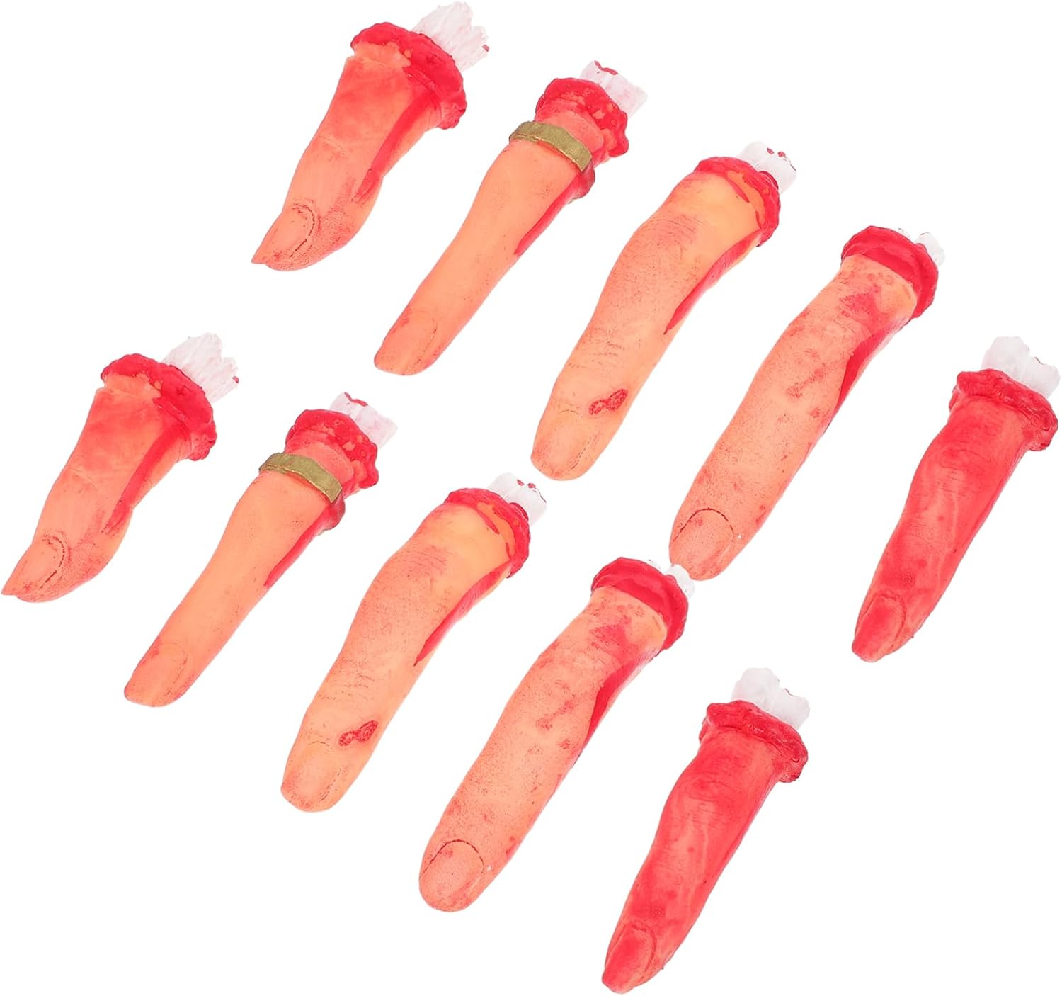 VICASKY 10pcs Bloody Finger Halloween Blood Finger Halloween Organs Halloween Novelty Items Severed Head Prop Realistic Severed Fingers Decor Party Toys Halloween Fake Finger Latex Foam