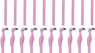 20PCS Cute Pink Flamingo Gel Pens Gift for Child, Women, Coworkers, Hostess and Girlfriend, Great Party Supplies and School Supplies, Black Ink(0.5mm)