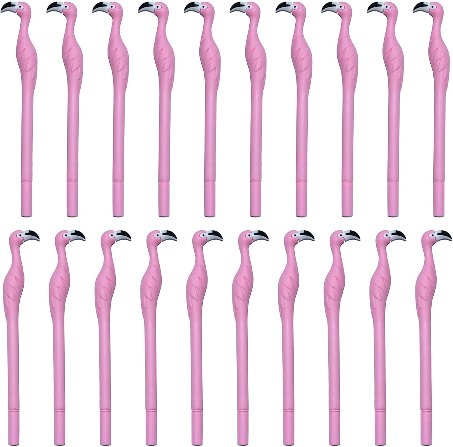 20PCS Cute Pink Flamingo Gel Pens Gift for Child, Women, Coworkers, Hostess and Girlfriend, Great Party Supplies and School Supplies, Black Ink(0.5mm)