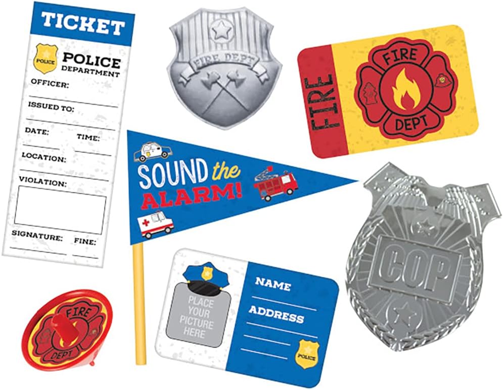 First Responders Mega Mix Party Favor Value Pack – 11.5″ x 8″ (Pack of 48) – Assorted Paper & Plastic Novelty Items – Perfect for Emergency and Rescue-Themed Celebrations