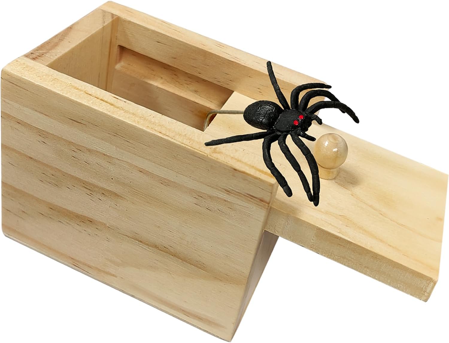 Jishi Spider Box Prank Toy Gag Gift Funny White Elephant Gifts for Adults, Wooden Christmas Birthday Surprise Gift Box Toys for Kids Teens Boys 6-8-12, Hilarious Stocking Stuffers for Adults Men Women