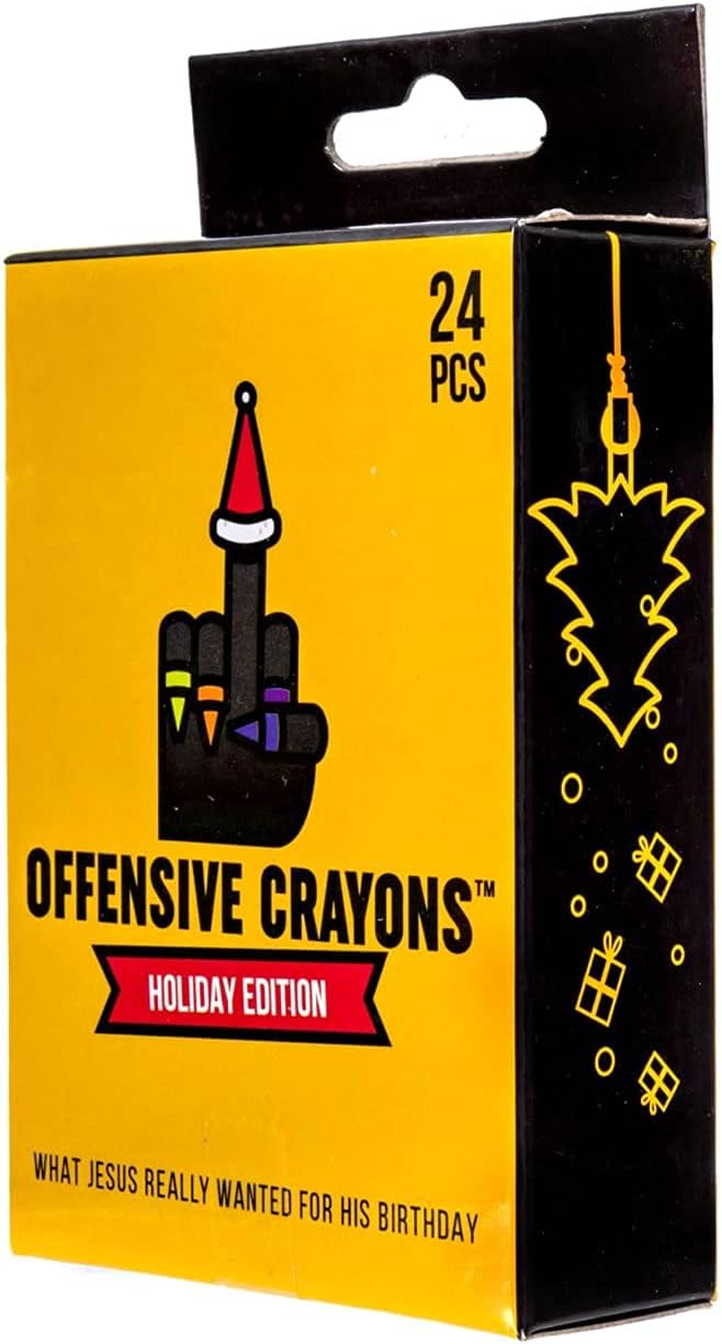 Offensive Crayons Holiday Edition – Gag Gift for White Elephant, Office Parties, Secret Santa; Snarky, Sarcastic Humor for Adults, Mom, Dad, Co-workers, Friends