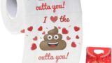 Funny Toilet Paper, Valentines Day Gifts for Him Her, Novelty Poop Toilet Paper Roll White Elephant Gag Gift Ideas for Christmas Birthday Anniversary