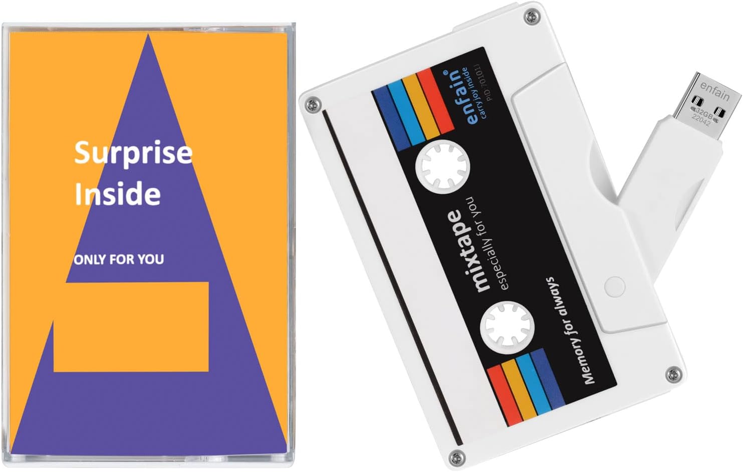 Retro-Inspired Surprise Gift: 64GB USB 3.0 Flash Drive with Unique Cassette Design – Write 30MB/S – 1 Pack – Celebrate Birthdays, Reunions, Thanksgiving, Special Events with a Personalized Gift