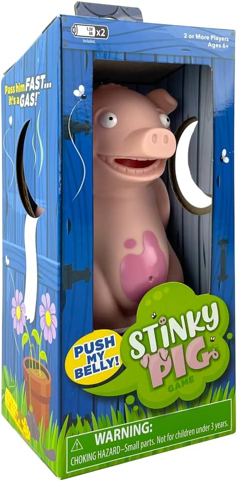 Stinky Pig Game Dice Game – Family Games, Kids Games, Travel Games, Dice Set, Fast, Musical Active Kids Game with Funny Sounds, Family Games for Kids and Adults, Multi-Player, Ages 6+