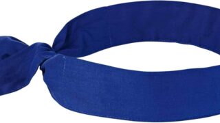 Ergodyne Chill Its 6700 Cooling Bandana, Evaporative Polymer Crystals for Cooling Relief, Tie for Adjustable Fit, Blue