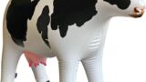 Jet Creations 37″ Long Inflatable Cow Toys, Milk White Lifelike Blow-Up Cow Toy Figure for Decoration or Play, Livestock Theme Party, Pool, Birthday, VBS, Photo Prop, Easy to Inflate, 1 pc