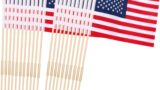 24 Pcs 8×12 Inch Small American Flags For Outside/ US Stick Flags with Kid-Safe Spear Top, Handheld Flag or Ground-insertable, Perfect for Memorial Day, Veterans Day Decorations, Patriotic Holiday Yard Patio Flags