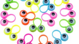 100 PCS Eye Finger Puppets Toys Set, Wiggly Eyeball Finger Puppet Eye On Rings for Kids, Party Favors for Boys Girls