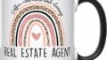 YouNique Designs Real Estate Agent Mug, 11 Ounces, Real Estate Novelty Items, Real Estate Agent Accessories, Real Estate Agent Coffee Cup for Women (Black Handle)