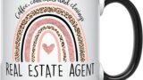 YouNique Designs Real Estate Agent Mug, 11 Ounces, Real Estate Novelty Items, Real Estate Agent Accessories, Real Estate Agent Coffee Cup for Women (Black Handle)