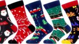 WeciBor Men’s Dress Colorful Novelty Funny Casual Combed Cotton Crew Socks 5 Pack