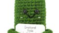 Hoedia Handmade Emotional Pickle Gift, Cucumber Crochet Doll Inspirational Gifts with Cards, Cute Knitted Funny Support Pickle Potato Friend Birthday Valentines Mothers Day Easter (Emotional Pickle)