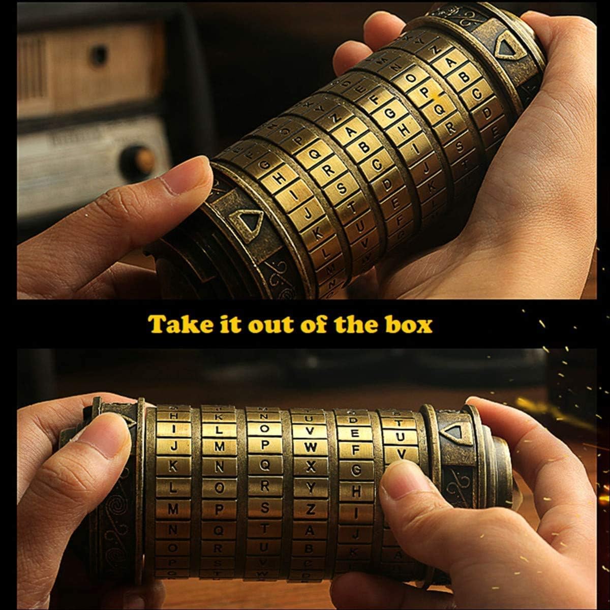 Cryptex Da Vinci Code Mini Cryptex Lock Puzzle Boxes with Hidden Compartments Anniversary Valentine’s Day Romantic Birthday Gifts for Her Gifts for Girlfriend Box for Men