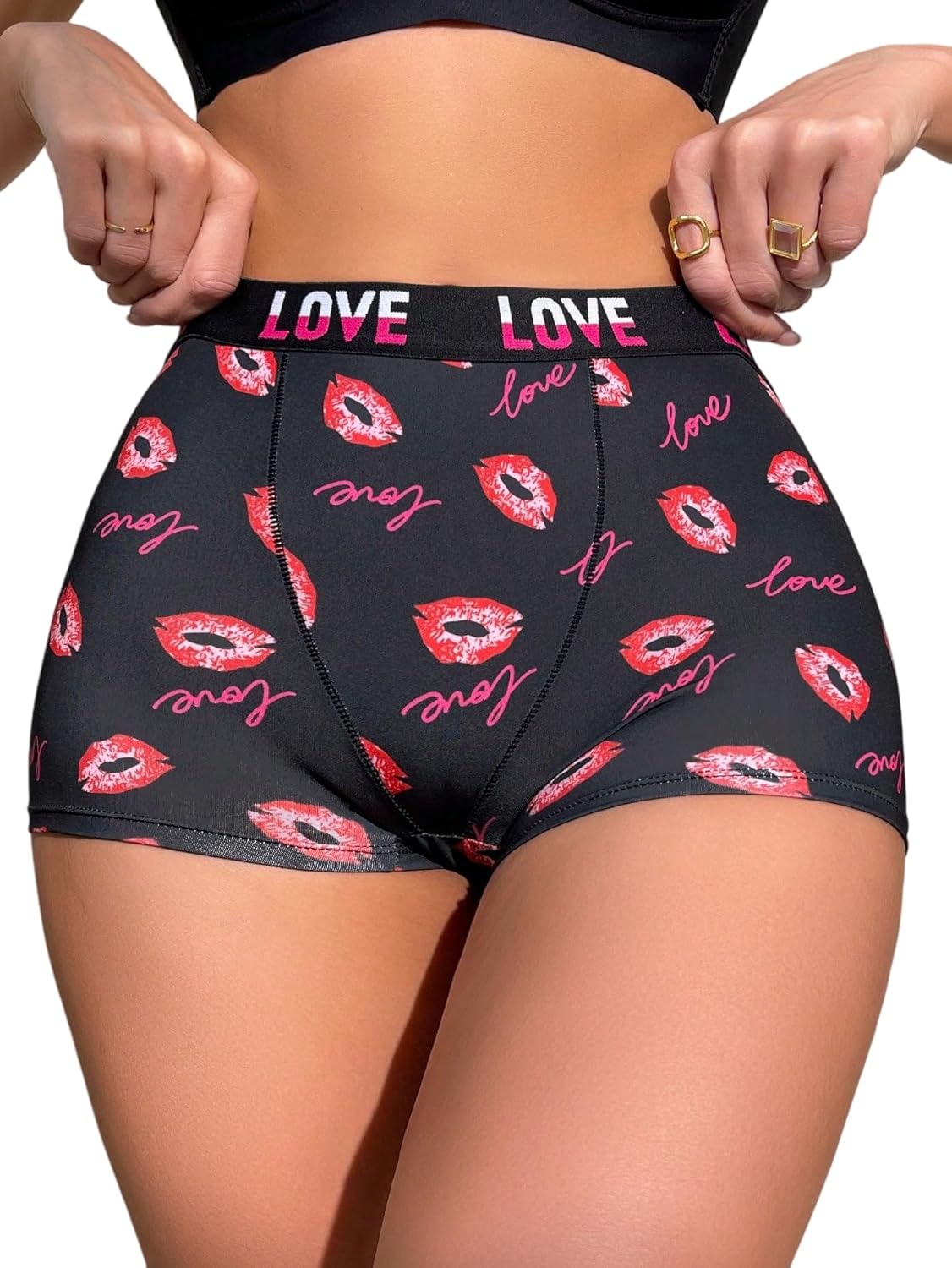 SOLY HUX Women’s Graphic Female Boxer Briefs, Funny Boy Shorts Panties for Teen Girls, Cute Novelty Underwear for Women