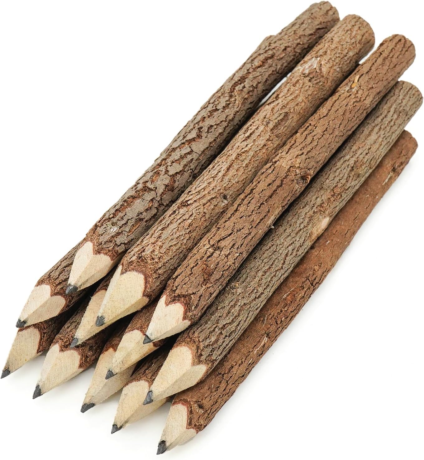 BSIRI Pencil Wood Graphite Wooden Tree Rustic Twig Pencils Birch of 12 Camping Lumberjack Decorations Party Supplies Novelty Gifts Bark Pencils Gifts for Kids in Classroom