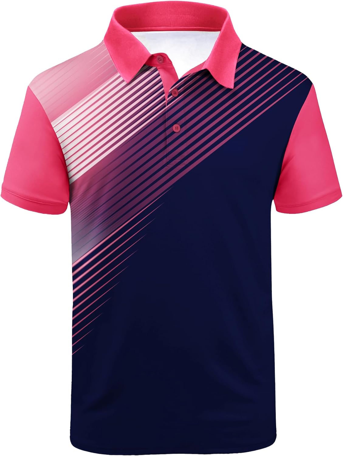 ZITY Mens Golf Shirt Short Sleeve Sport Moisture Wicking Performance Print Golf Polo Shirts for Men Collared Casual T-Shirt