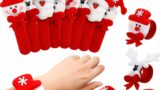 Blulu 20 Pieces Christmas Slap Bracelets Christmas Snap Bracelet Party Favors Xmas Slap Bands Include Santa Claus Snowman Reindeer Bear Xmas Decorations for Girls and Boys