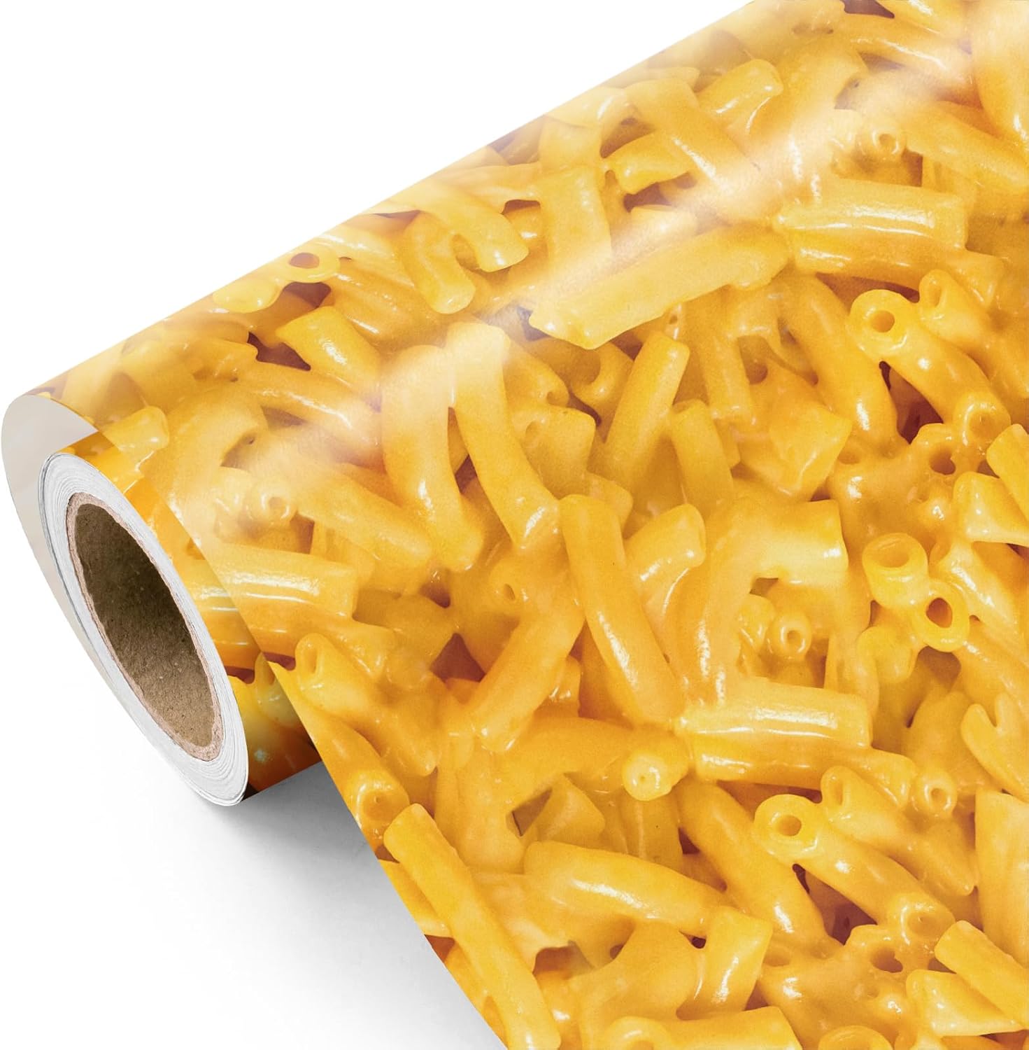 WRAPAHOLIC Funny Weird Macaroni Mac & Cheese Wrapping Paper Roll – Mini Roll – 17 Inch x 16.5 Feet – Cheesy Mac Novelty Design for Teen Adult, Birthday, Gag Gifts