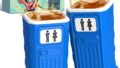 Funny Porta Potty Shot Glasses: White Elephant Gag Fun Novelty Yankee Party Exchange Gifts for Adults Men – Secret Dirty Santa Christmas Stocking Stuffers Ideas for Dad Husband Coworker Brother