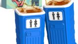 Funny Porta Potty Shot Glasses: White Elephant Gag Fun Novelty Yankee Party Exchange Gifts for Adults Men – Secret Dirty Santa Christmas Stocking Stuffers Ideas for Dad Husband Coworker Brother