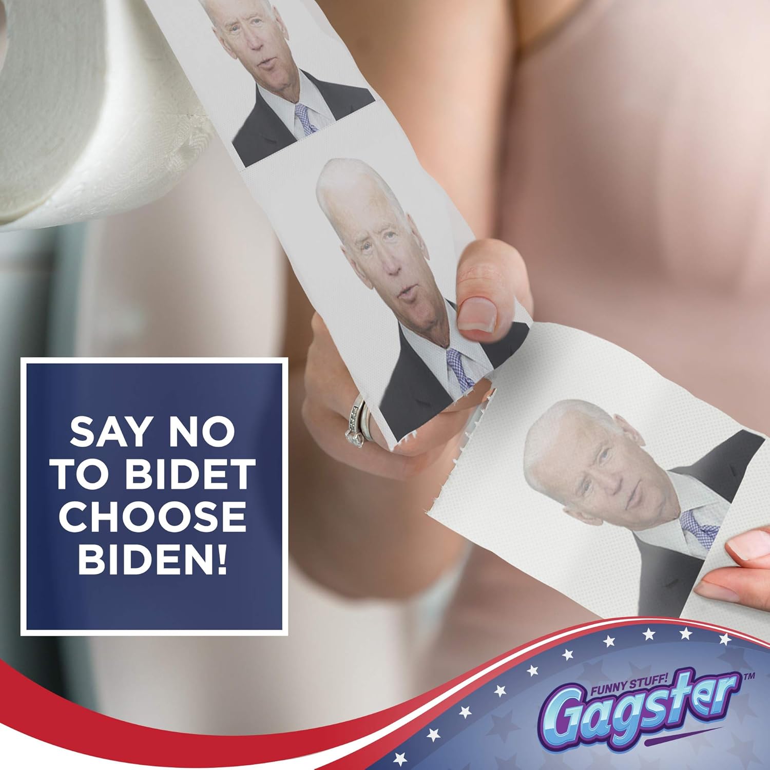 Joe Biden Funny Political Toilet Paper Roll by Gagster – TP Prank Democrat & Republican Election Party Joke Gifts,White Elephant Gift Exchange, Secret Santa, Make your Butt Laugh