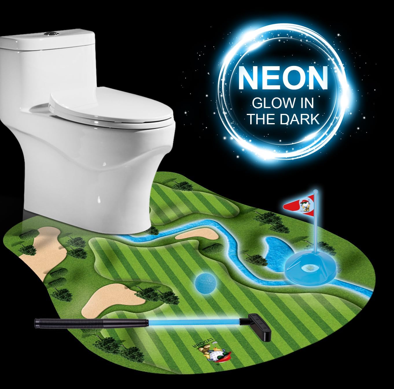 Glow in the Dark Toilet Golf, Toilet Games, Dad Gifts Gag Gifts, Mens Gifts Ideas, Funny Gifts for Men to Pass Boring Time, Gag Gifts for Men to Laugh, Funny Golf Gifts, Christmas Stocking Stuffers