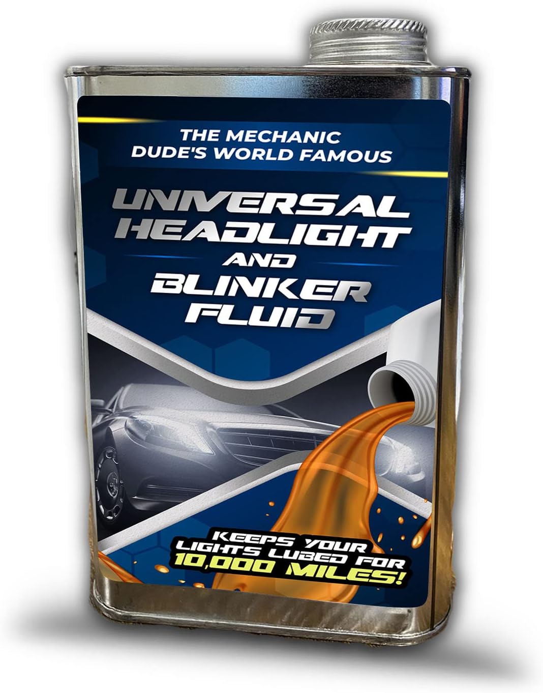 Universal Headlight and Blinker Fluid – Keeps Your Lights Lubed for 10,000 Miles – Gag Gift for Men – Prank Gift for Wife – Funny Gifts for Women – Empty Tin to Cause Confusion – Prank Gift Box