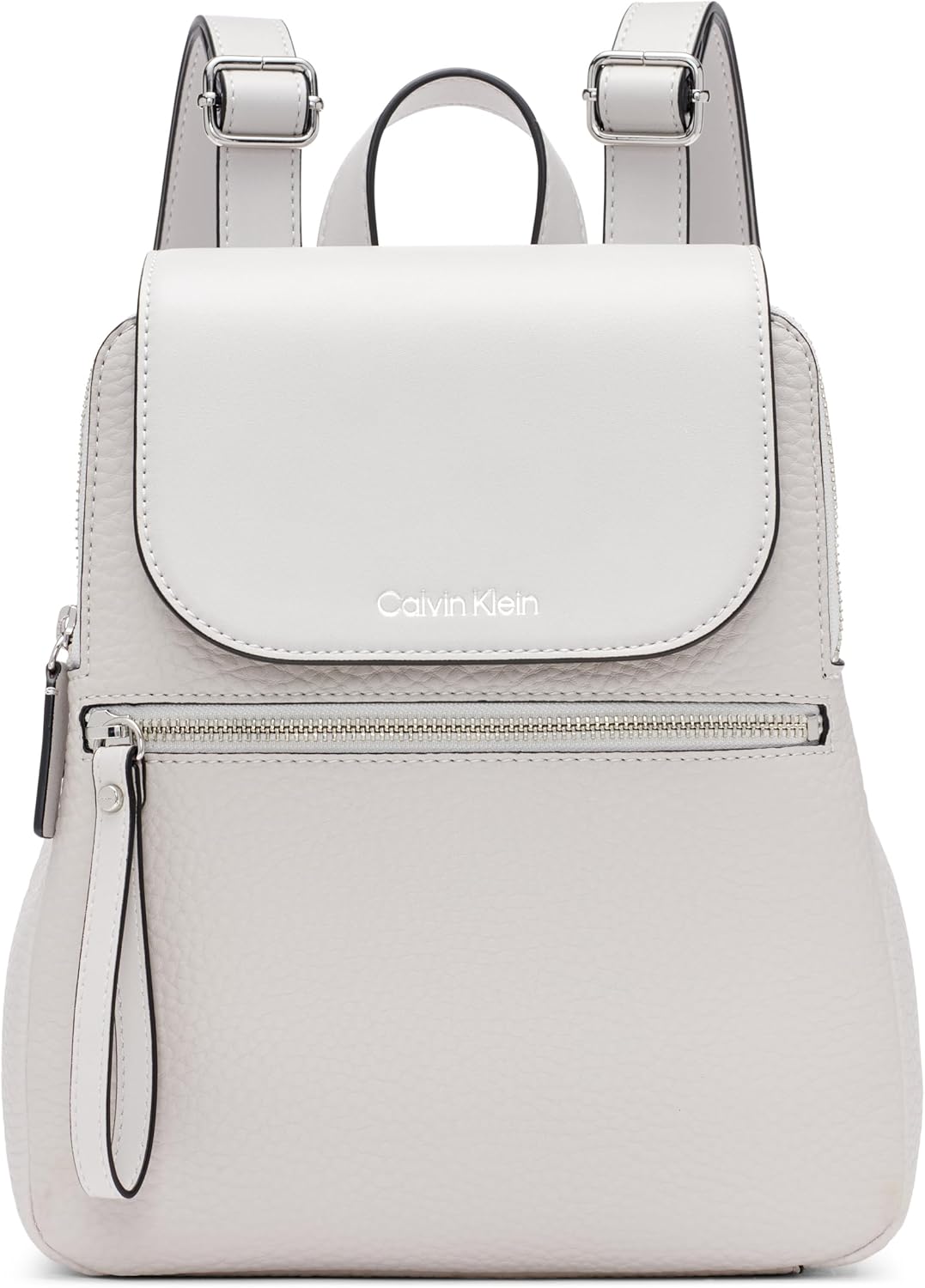 Calvin Klein Reyna Novelty Key Item Flap Backpack, Dove Grey, One Size