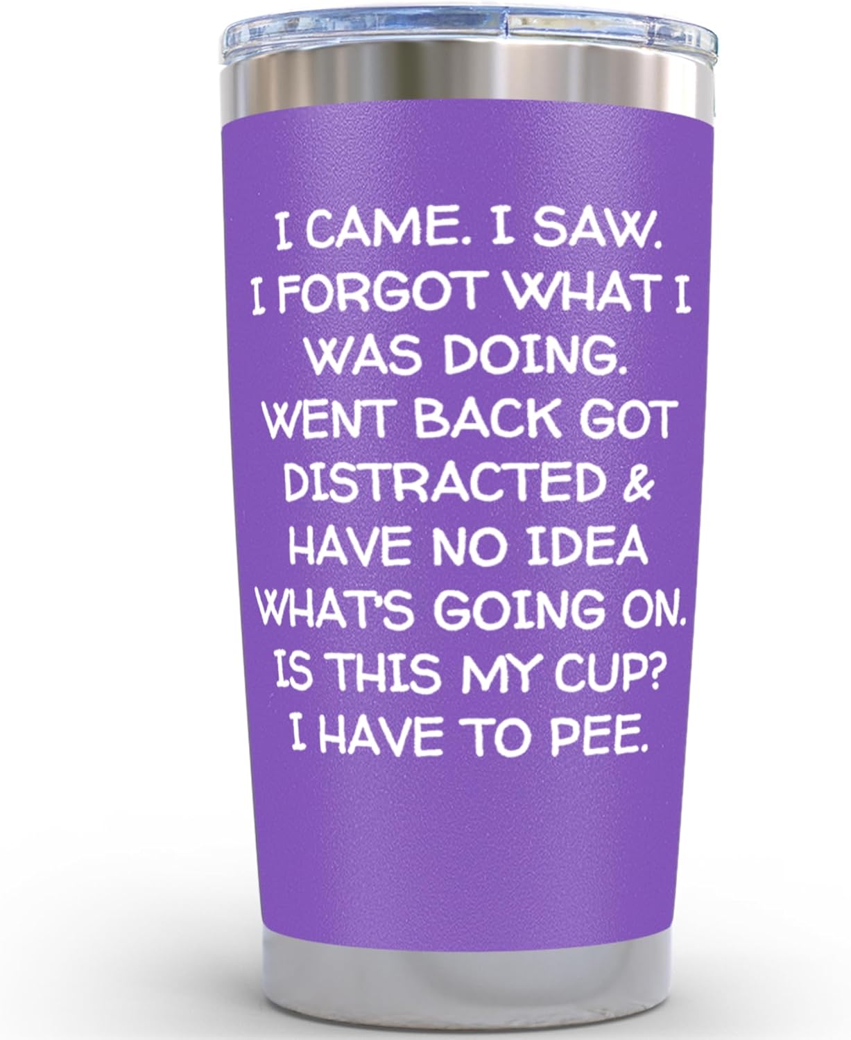 KLUBI Fun Birthday Gifts for Women – I Came I Saw I Forgot Tumbler 20oz Purple Drinking Cups for Elderly Senior Citizen Tumbler I Came I Saw I Forgot Coffee Mug 40 Year Old Gag Gift for Female Her