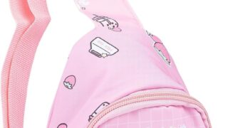 Cute Children Sling Bag Small Cartoon Rabbit Crossbody Shoulder Bag Coin Purse Waist Backpack Canvas for kid 1-5-Pink Strawberry Bunny