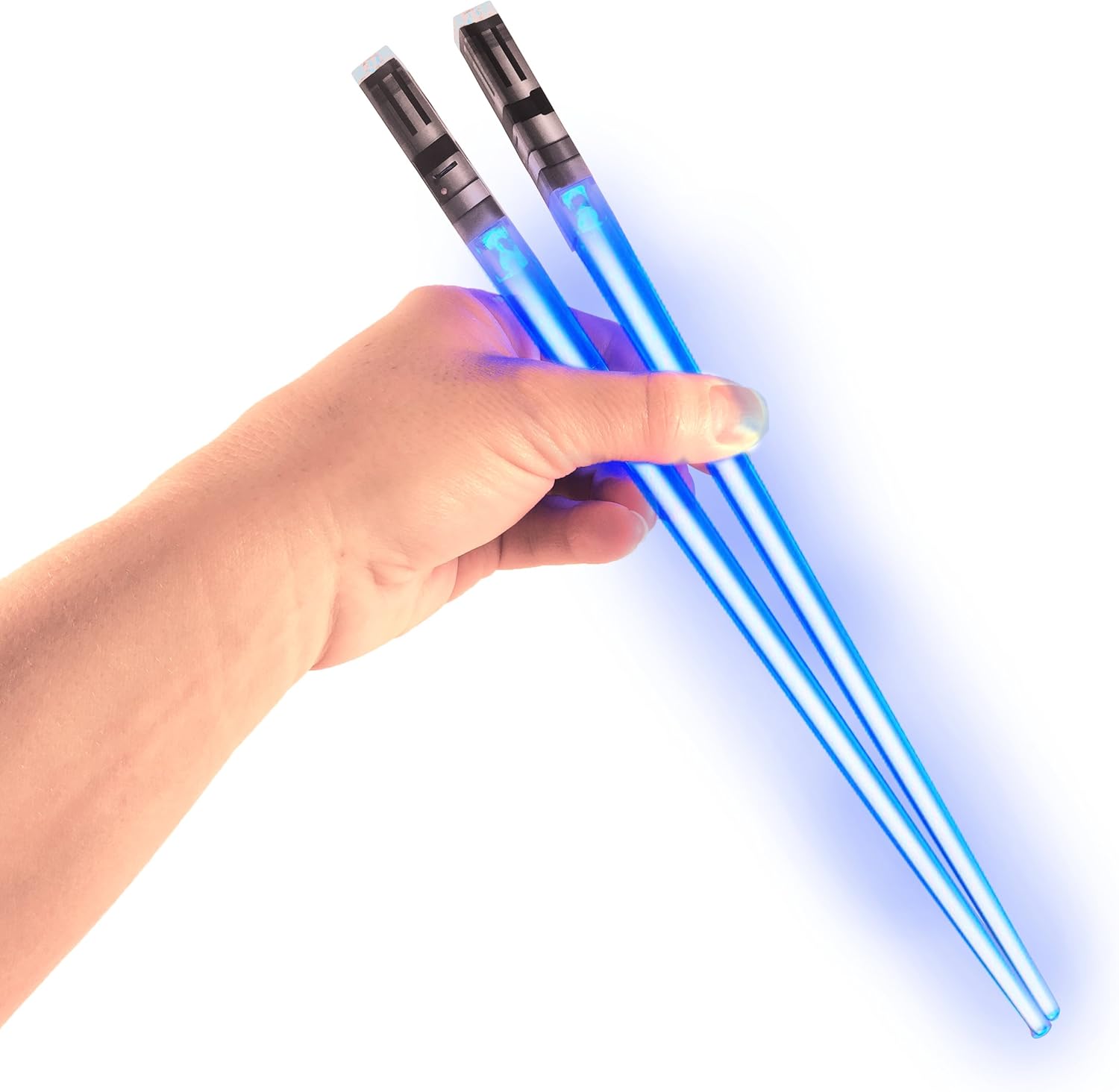 Lightsaber Chopsticks Light Up – LED Glowing Light Saber Star Wars Chop Sticks – Reusable Sushi Lightup Sabers Chopstick Set Of 1 Blue Pair