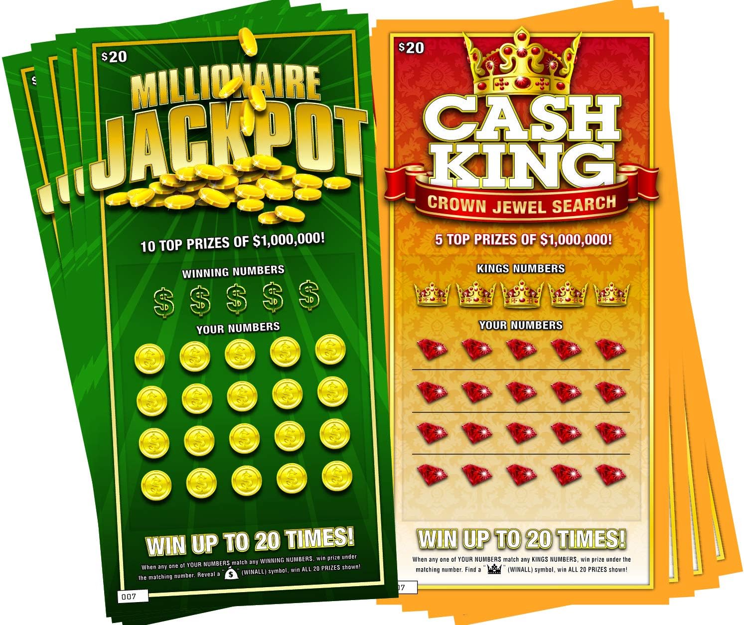 Prank Lottery Tickets and Scratch Cards Look Real –  Million Winning Ticket Gag Set