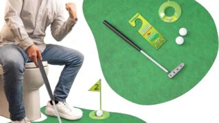 Potty Putter Toilet Time Golf Game – Perfect Bathroom Mini Golf Set for Golf Enthusiasts – Hilarious and Fun Novelty Gift for All Ages – Improve Your Putting Skills on the Loo!