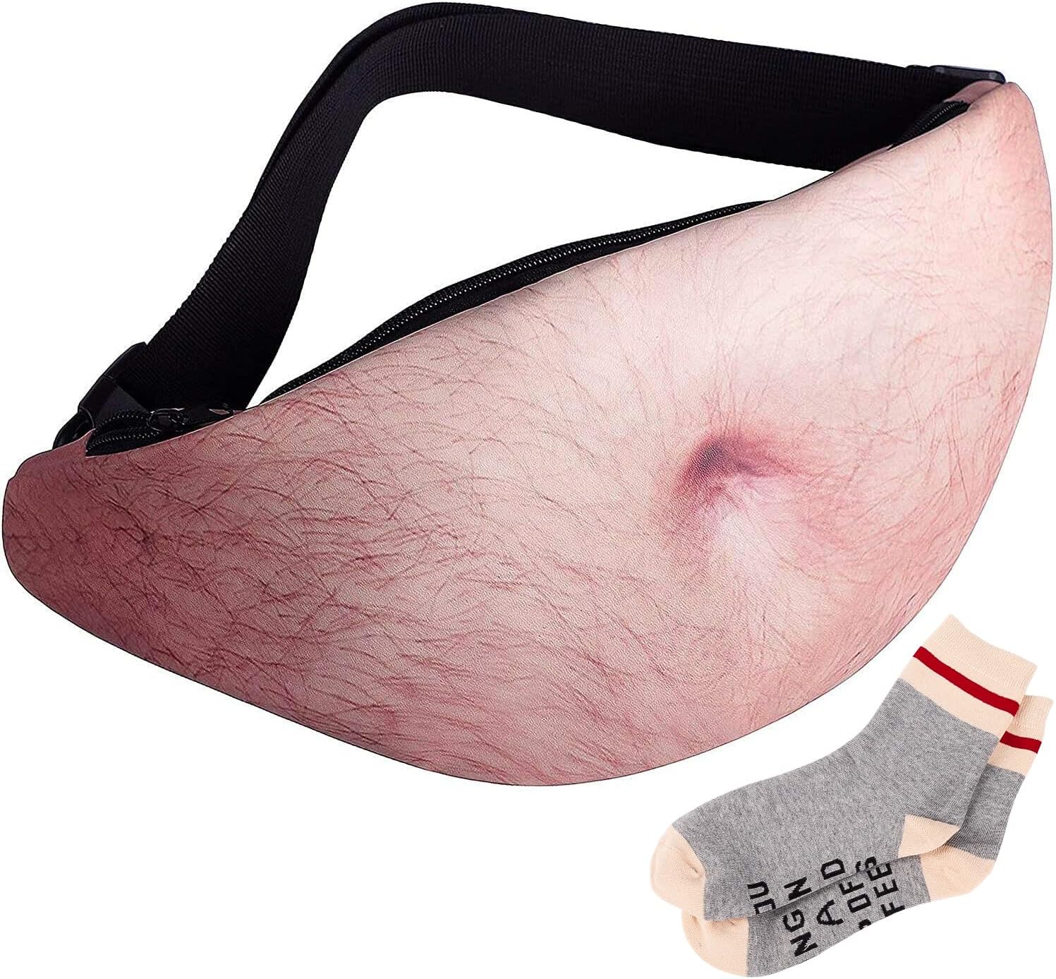 Belly Pack Dad Waist Bag – Fathers Day Christmas Gag Gifts Prank for Adults Father Hubby Men with Funny Socks