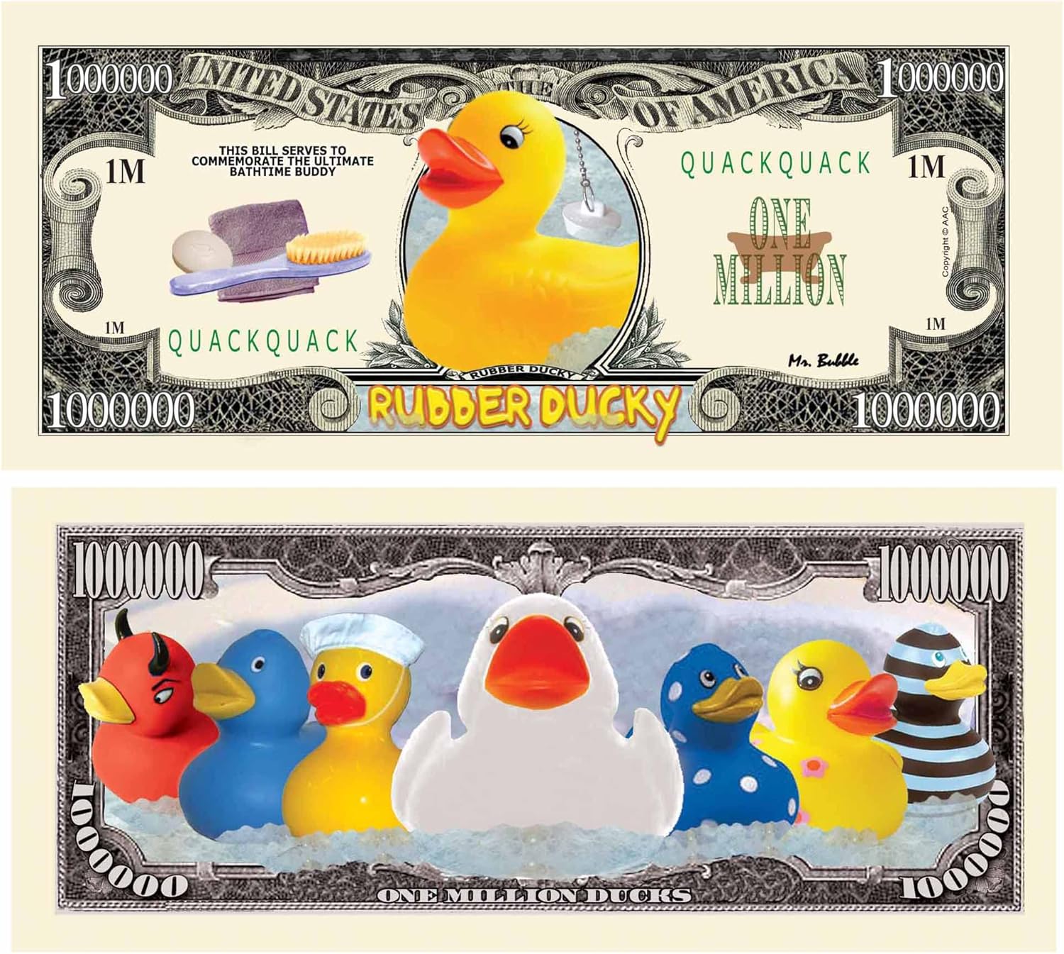 American Art Classics Pack of 50 – Rubber Ducky Million Dollar Collectible Novelty Bill (Not Real Currency) – Fun Item for Jeepsters, Jeep Clubs and Lovers of Jeeps