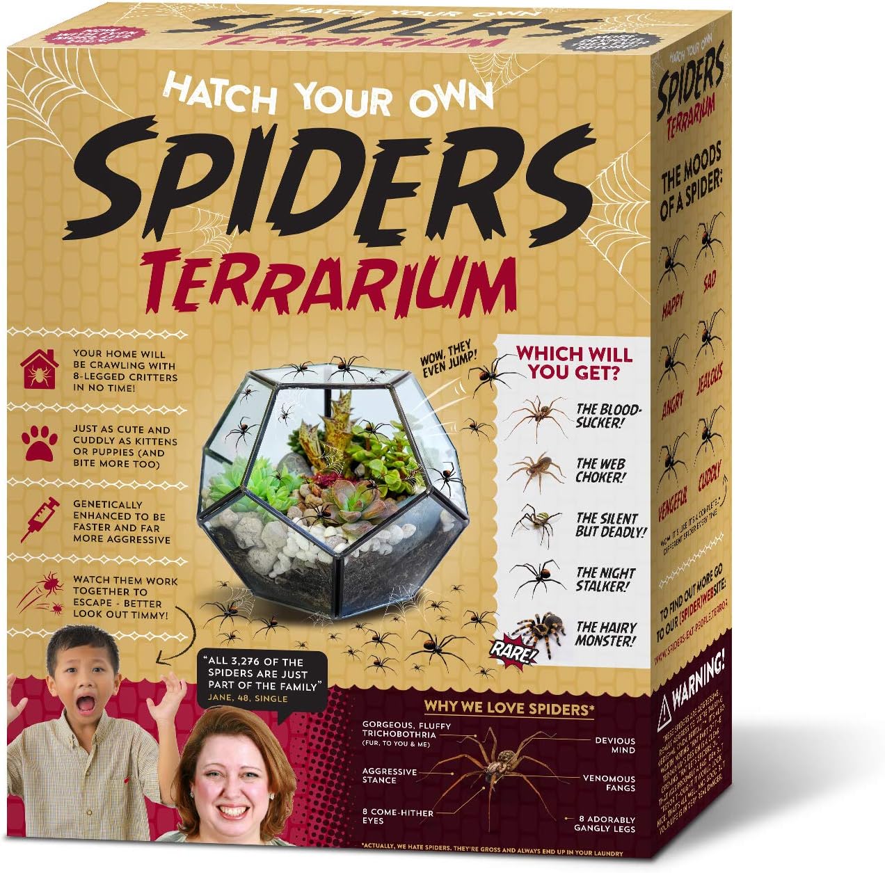 Prank Gift Box Hatch Your Own Spider Terrarium – Perfect Gag Gift and Funny White Elephant Idea