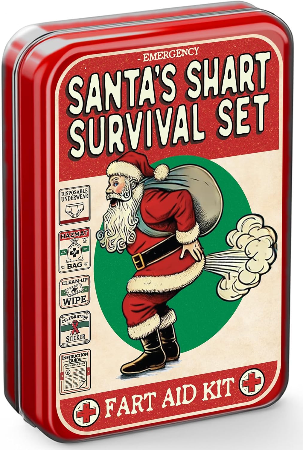 Shart Survival Set – Funny Gag Gift 2024 Boyfriend Gifts Includes Disposable Underwear, Hazmat Bag, Wet Wipe and More! Unique Stocking Suffers for Men Birthday Husband Teens