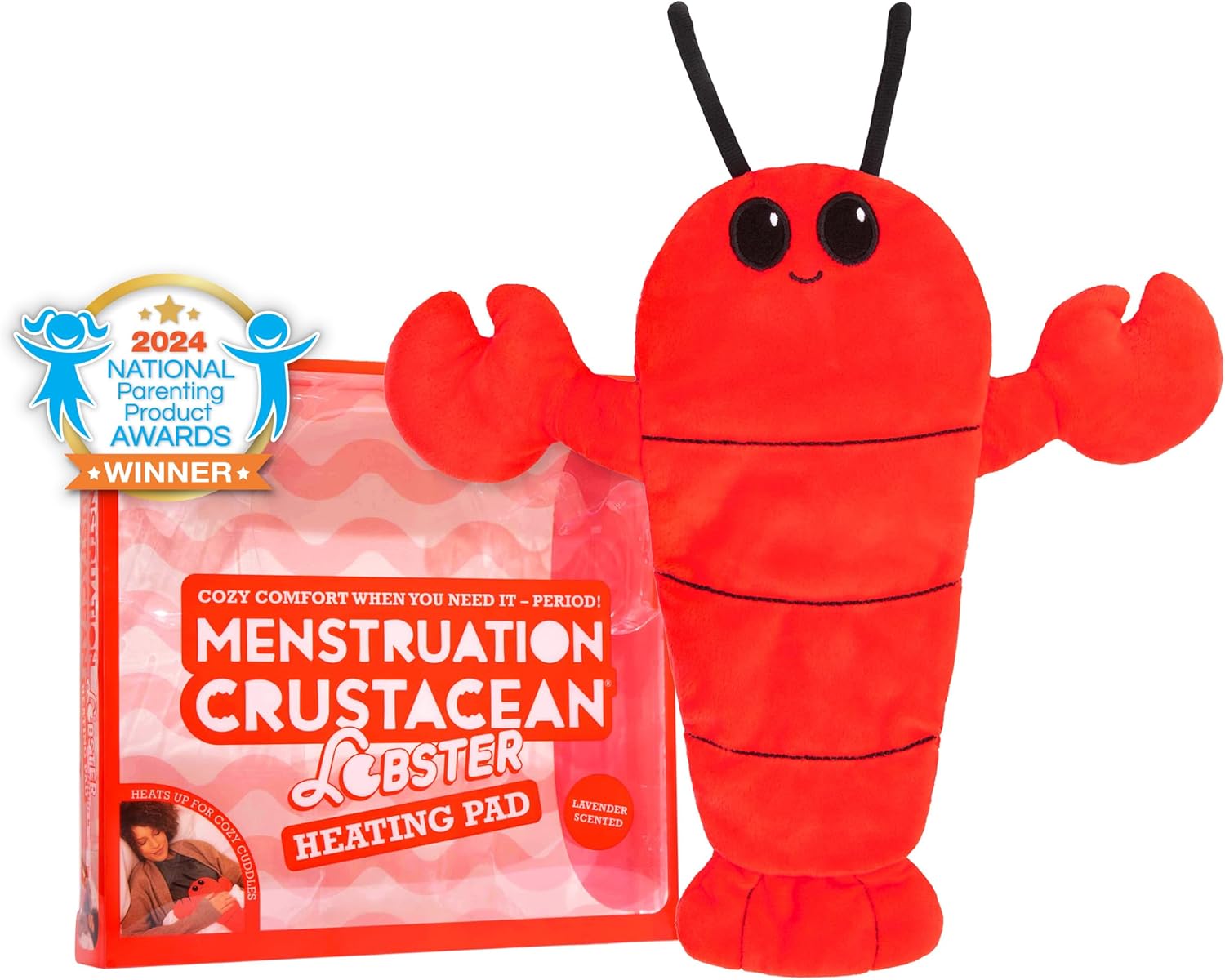 Menstruation Crustacean Lobster – The Original Viral Cuddly & Cute Plush Lavender Scented Heating Pad for Cramps