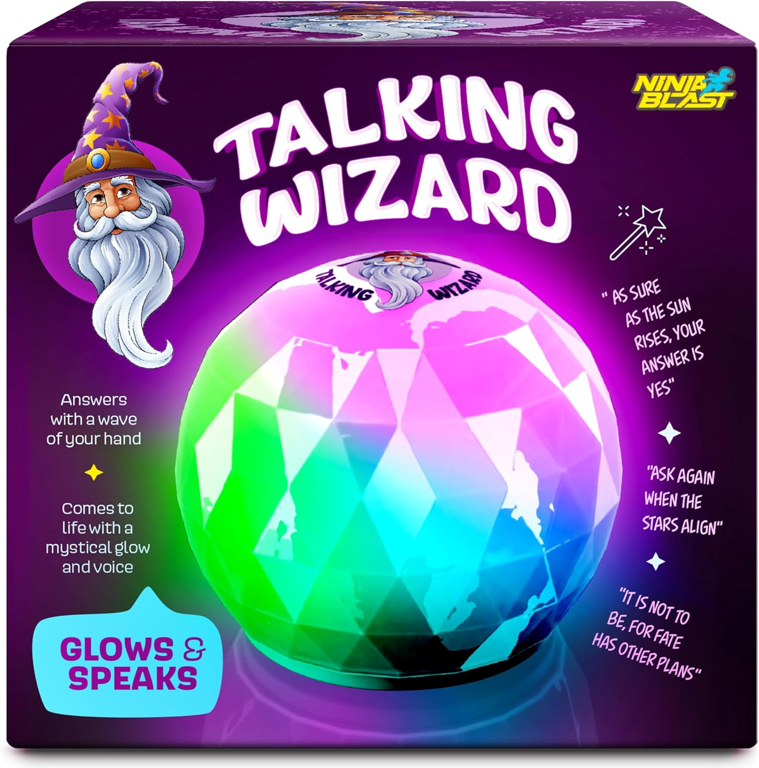 White Elephant Gifts for Adults & Kids – Talking Wizard Fortune Teller Crystal Ball – Stocking Stuffers for Kids 8-12 – Gag Gifts Funny Adult Men Teens Boys Ideas, Yankee Swap Gift