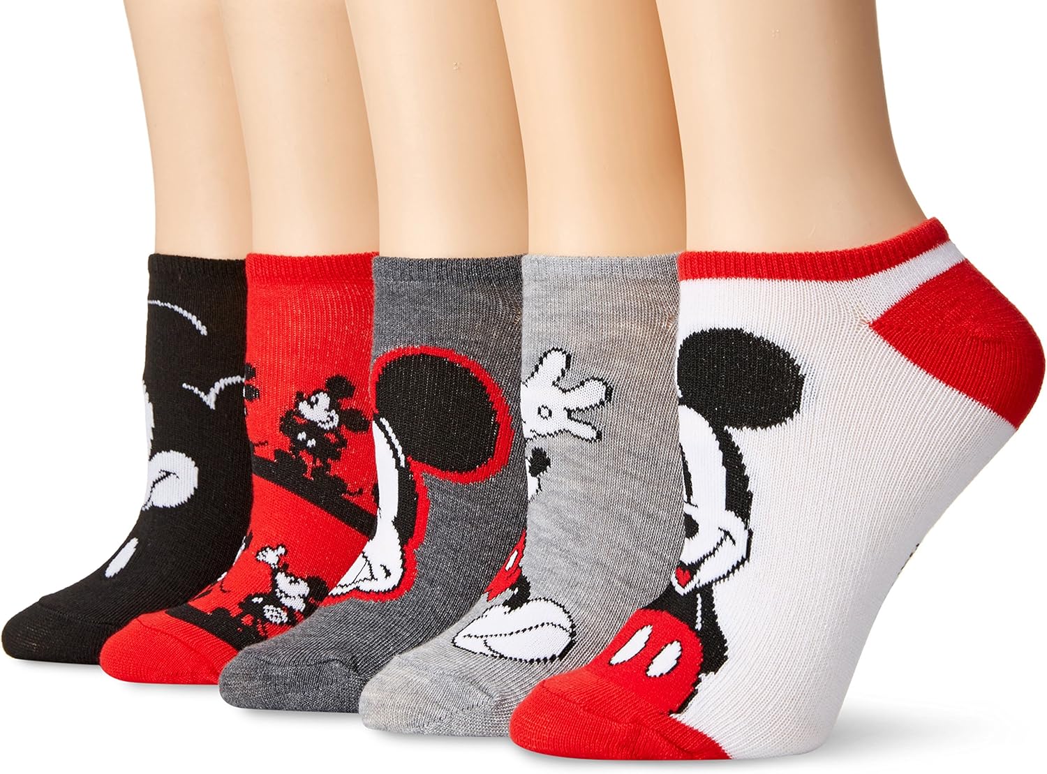 Disney Women’s Mickey Mouse 5 Pack No Show Socks